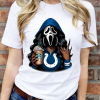 Custom White T-Shirt Indianapolis Colts Woman Front