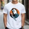Custom White T-Shirt Michael Myers Knife Front