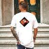 Custom White T-Shirt Rhoumb Michael Myers Fire Back