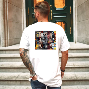 Custom White T-Shirt Team Horror Back