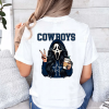 Custom White T-shirt Ghostface GIRL Cowboys Back