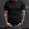 Black Men's T-shirt With a Heart in Half