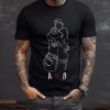 Black Men's t-shirt with hugging couple and initials.