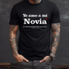 Playera Negra para hombre Yo Amo a mi Novia (Si ella me compró esto, soy suyo)