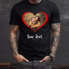 T-shirt with heart, photo and text