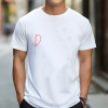 White Men's T-shirt With a Heart in Half