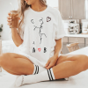 Women's White t-shirt with couple and initials.